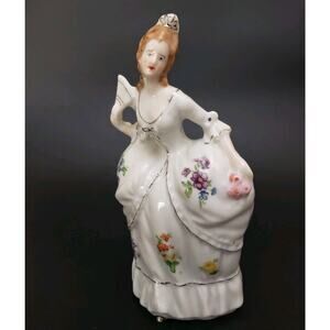 VTG Porcelain Victorian Lady Wall Pocket, Vanity Holder, Vase,‎ Planter. Japan